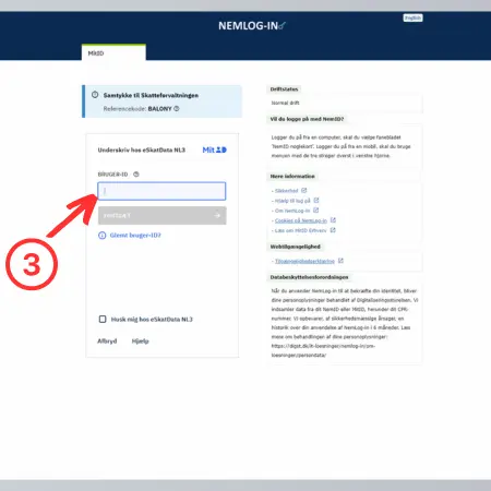 MitID flow med login oplysninger