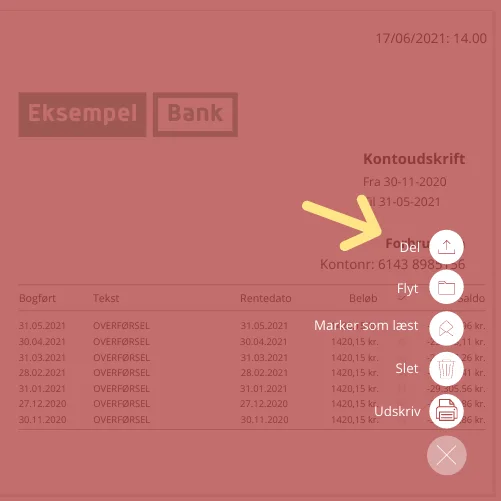 Sådan deler du et kontoudskrift