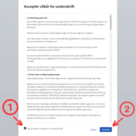 Samtykkeerklæring for underskrift
