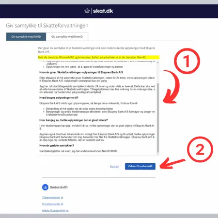 Samtykkeerklæring til Skat