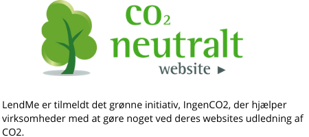 LendMes website er CO2 neutralt