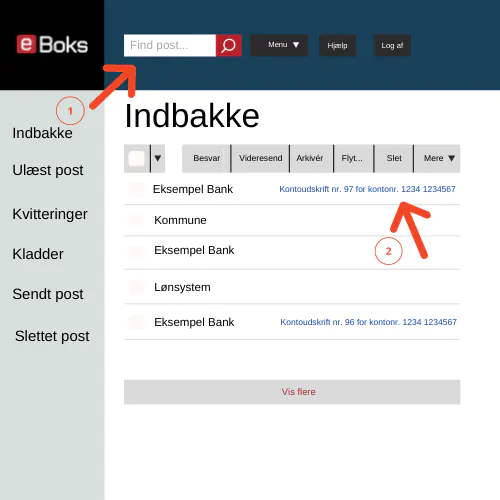 kontoudtog på e-Boks på computer